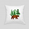 Coussin Blanc avec un designe d'ours brun